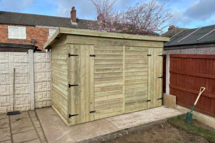 10 x 5 ft Double Shed with Pent Roof