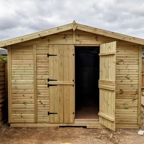 10x15ft shed front view door open